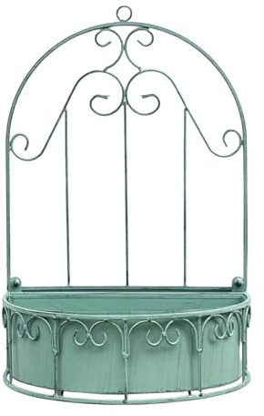 LOVIVER Jardinière Murale Amovible en Forme de fenêtre en Fer, 30 x 45 cm, Accessoire décoratif Multifonctionnel, bac à Fleurs Suspendu, Support pour Plantes, Vert