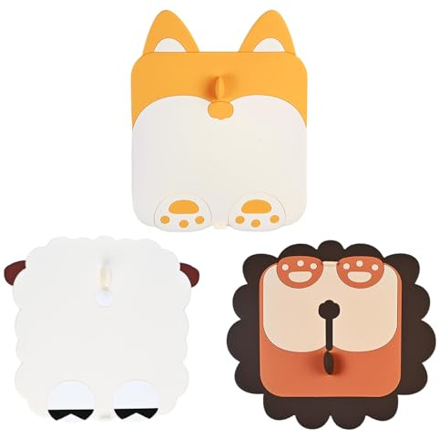 3 Pezzi Tappo Doccia Antiodore In Silicone, Forme Di Animali Dei Cartoni Animati Copri Scarico Doccia, Adatto Per Bagni, Cucine E Lavanderie(Bianco, Marrone, Giallo)
