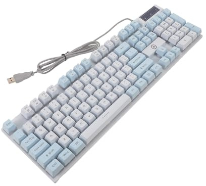 Uonlytech Clavier Mécanique USB Filaire RGB Rétroéclairé 104 Touches en Abs, Réponse Rapide et Touches Robustes, pour Gaming et Tâches de Saisie sur PC