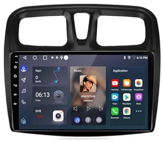Autonavigation Car Radio Multimedia Player für Renault Logan 2 Sandero 2 2014-2019 Apple Carplay & Android Auto mit OTA-Updates, Mirror Link, Sprachsteuerung, 4 Kern 1G+32G
