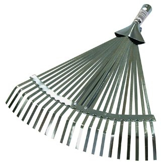 Xclou Garden 341229 Laubbesen mit hochwertiger Breitenverstellung, Rechen aus Stahl, mit Schnellverschluss, wird ohne Stiel geliefert, die Breite lässt sich leicht und stufenlos verstellen, ca. 40 x 30 x 5 cm