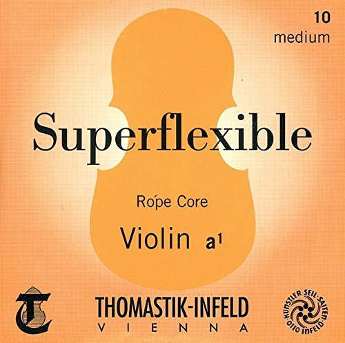 Thomastik 633827 Saiten für Violine Superflexible Seilkern, Satz 4/4 Weich mit Stahl umsponnen