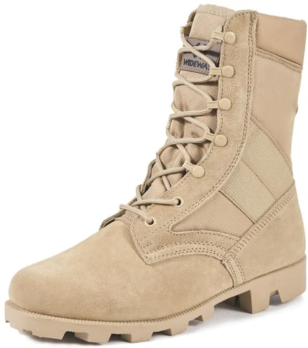 WIDEWAY Men and Women Jungle Boots Tactical Military Combat Boots Leather Army Hunting Combat Work Boots