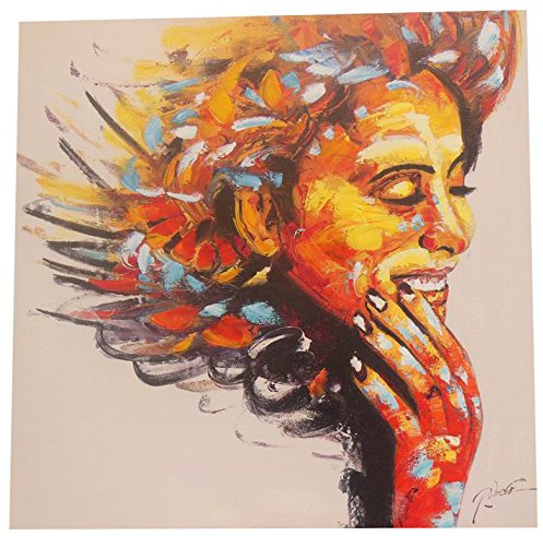 Biscottini - Cuadro al óleo sobre lienzo pintado a mano, 60 x 3 x 60 cm