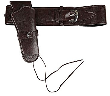 Adult Unisex Quality Brown Cowboy Gun Holster Fancy Dress Accessory