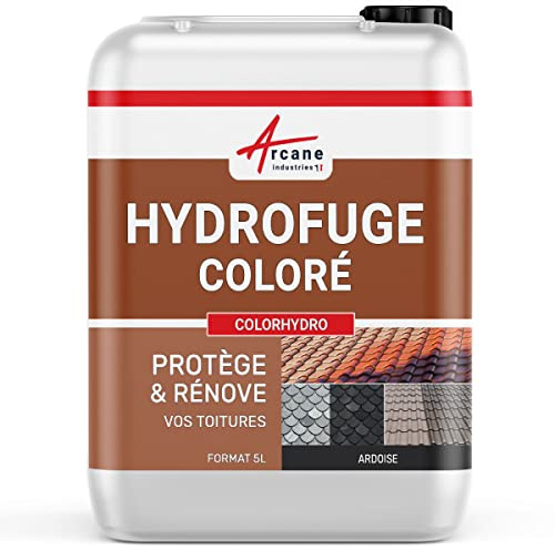 Hidrófugo impermeabilizante coloreado para tejados de tejas de hormigón, cemento, pizarra: COLORHYDRO - Pizarra - RAL 9004 - ARCANE INDUSTRIES