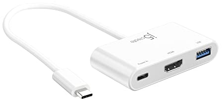 j5create USB Tipo-C a HDMI 4K y USB-A 3.0 con Carga de Paso PD 100W, para MacBook, Chromebook, iPad Pro o portátil USB-C (JCA379) | Carga de paso para MacBook, Chromebook, iPad Pro o portátil USB-C (JCA379)