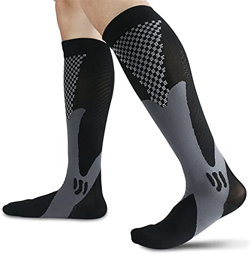 feifanshop Sport-Kompressionsstrümpfe Stützstrümpfe Reisestrümpfe Kniestrümpfe Trombosestruempfe Kompressionsstrümpfe Kompressionssocken Damen Herren Schwarz EU 40-43