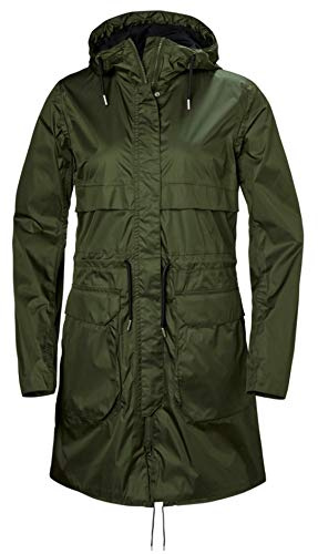 Helly-Hansen Damen Westport Ii Wasserdichter leichter Regenparka mit Kapuze Forest Night Large