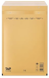 100 Stück Luftpolsterumschläge Luftpolstertaschen Versandtaschen Gr. G7 / DIN A4+/C4 (250 x 350 mm außen) Farbe braun