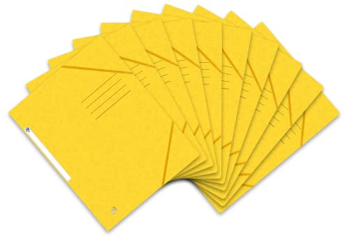 Oxford Top File + Eckspannermappe A4, extrastark aus Karton, gelb, 10er Pack (400116329)
