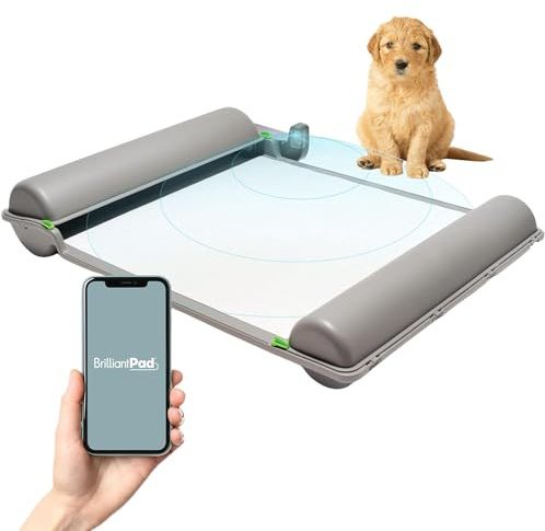 BrilliantPad Smart Indoor Dog Potty for Small Pets | Self Cleaning with Odor Control, AI Health Monitoring, Puppy Training Alternative to Grass Turf | Includes 1 Absorbent Pad Roll & Smartphone App