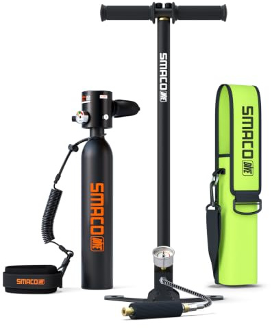 SMACO S300 Mini Tauchflasche 0,5L Sauerstoffflasche Tauchen Klein Taucherflasche für Unterwasseratmung Tragbare Tauchen Sauerstofftank Lung Air Tank für Notfallrettung Bootsreinigung