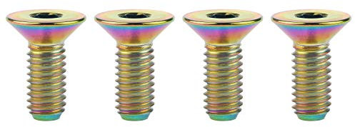 Wanyifa Titan Ti M6 x 10 15 20 25 30 35 40 45 mm Senkkopfschraube mit Innensechskant, 4 Stück (M6 x 15 mm, Regenbogen)