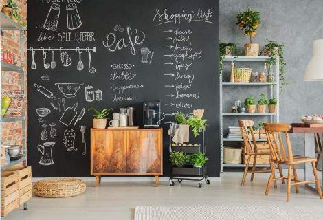 Tafelfolie selbstklebend schwarz | Für echte Kreide & Kreidestifte | verschiedene Größen | Kreidetafel | Wandfolie | Inneneinrichtung DIY Deko Schreibtafel Maltafel (100x100cm)
