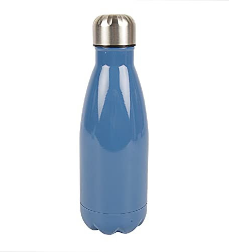 Birambeau - Bottiglia isotermica - 350 ml - Bottiglia in acciaio inossidabile - Bottiglia riutilizzabile - Doppia parete in acciaio inox - Blu