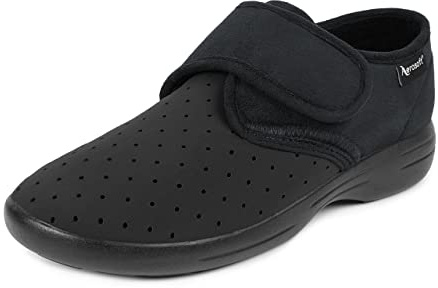 Aerosoft Scarpa Bassa Stretch 10 Donna Uomo Antiscivolo Chiusura a Strappo Plantare Estraibile (Nero, 43)