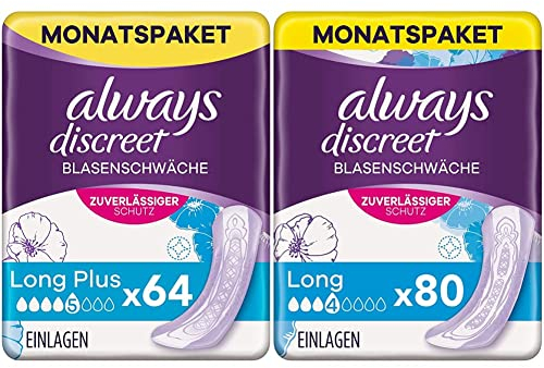 Always Discreet Inkontinenz-Slipeinlagen Normal (28 Stück) + Always Discreet Inkontinenzeinlagen Normal (30 Stück), diskreter Schutz & hohe Saugstärke (Kombipaket)