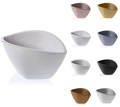 CONCRETTE Glatte Servierschüssel Geschirrzubehör und Dekoration Handgefertigt aus Architektonischem Beton Minimalistisches Design mit Abgerundeten Kanten Höhe 110 mm Unbemalt