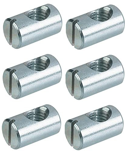 cyclingcolors 6x ferrure d'assemblage filetage M6 x longueur 20mm x 12mm acier écrou connecteur meuble bois lit bébé berceau table chaise armoire étagère goujon excentrique