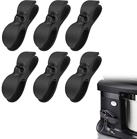 6 Pieces Cable Tidy Clips Cord Organizer, Self Adhesive Cable Management Cable Holder for Kitchen Appliances, Cable Organizer for Mixer, Coffee Maker, Air Fryer