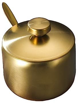 EIOLWJIEO Zuccheriera in acciaio inossidabile Barattolo per spezie per caffè Vaso per condimento per sale e, Oro Tipo 2, S