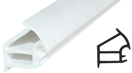 SN-TEC Stahlzargendichtung, Türdichtung, Ersatzdichtung, Z 1177, Breite: 14,60mm, Höhe: 14,50mm zum einstecken, Farbauswahl: weiß/grau (Weiß, 10 Meter)