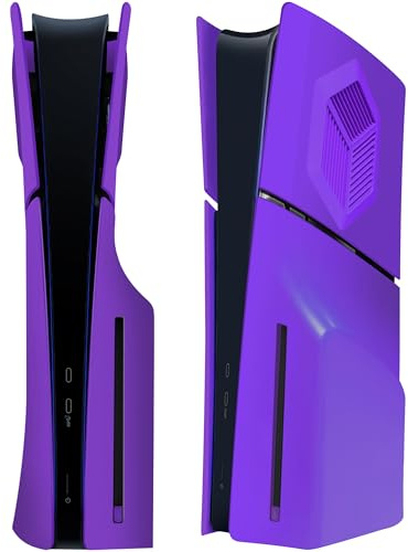 Joso - Placas frontales para PS5 Slim Accesorios con rejillas de ventilación, funda de repuesto para PS5 Slim Disc Edition 4, placas de cubierta antiarañazos, a prueba de polvo, placas ABS moradas