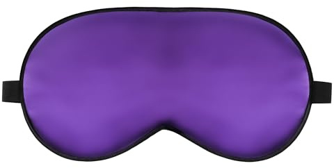 Schlafmaske, Seiden-Augenmaske zum Schlafen, Augenabdeckung, weicher Satin, Augenbinde, verstellbarer Riemen, Satin-Verdunkelung für Damen und Herren, superweicher Lidschatten für Nachtschlaf (Lila)