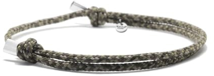 Nato Cuff - Paracord 2 mm armband - Handgjort i Frankrike - Justerbara herr- eller damsmycken, Regolabile, Sterlingsilver Nylon