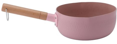 Casserole à lait en alliage d'aluminium à chauffage rapide, casserole pour sauce aux nouilles avec revêtement antiadhésif (rose sans couvercle)