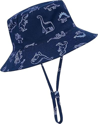 Durio Baby Sonnenhut Atmungsaktiv Sommerhut Kinder Fischerhut UV-Schutz Unisex Cap mit Verstellbarem Bindebändern