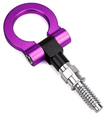 Auto-Abschlepphaken,Abschlepphaken Abschleppöse Racing Front Tow Hook Tow Bar Auto Trailer Ring Passend for BMW E Series/1 Series/3Series/X5/X6/Europäisches Auto(Purple)