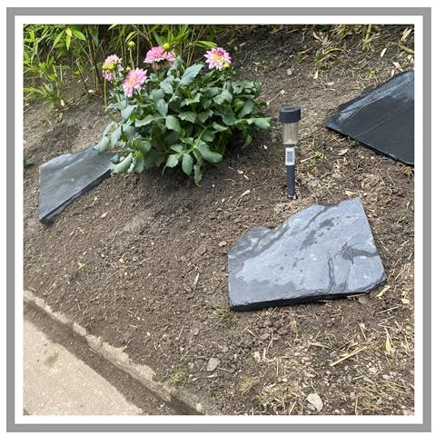 Schieferplatten 20kg 15cm bis 25cm Schiefer Steinplatten Naturstein Bruchsteinplatten Gartendeko Gehwegplatten Trittplatten Steinplatte Bruchplatten trittstein Rasenkantensteine Schieferplatte
