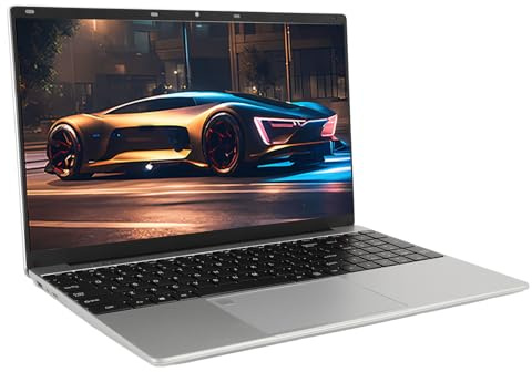 Laptop Aziendale, Display FHD da 15,6 Pollici, 12 GB di RAM, CPU N6000, 11, Sblocco con Impronta Digitale, Webcam, Wi-Fi BT, Laptop Ultraleggero per (Spina europea 12GB+1TB)