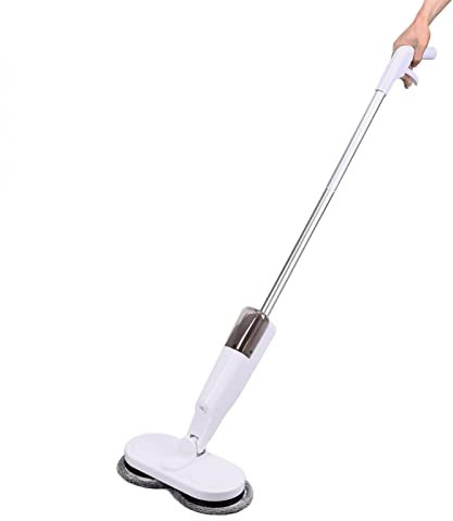 Trapeador eléctrico inalámbrico, trapeador eléctrico multiusos en seco húmedo, liviano, recargable por USB, 4 almohadillas de trapeador, de pisos giratorio eléctrico for madera dura, piso laminado, ve