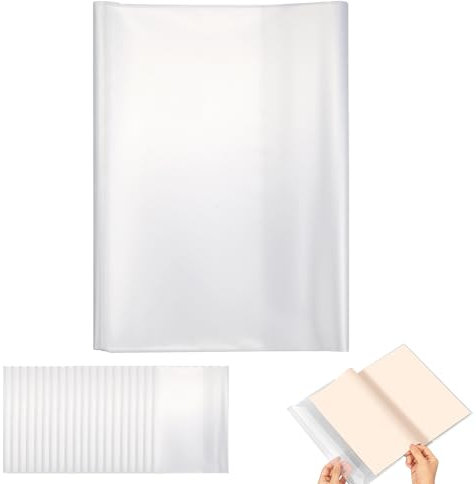 KineticKraft 20 A4 Hefthüllen Wasserfest Transparent Verstellbare Heftumschlag Wiederverwendbar Ideal für Schutz von Heften, Schulbüchern, Büchern und Notizbüchern