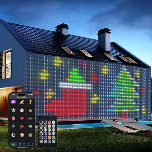 LED Vorhang Lichter - Dynamisch DIY Lichterkette Vorhang, 3x3m Lichterkette 400 LEDs, Smart Lichtervorhang mit Fernbedienung/APP, Lichterketten Vorhang für Weihnachtsdeko Party Innen Außen Deko