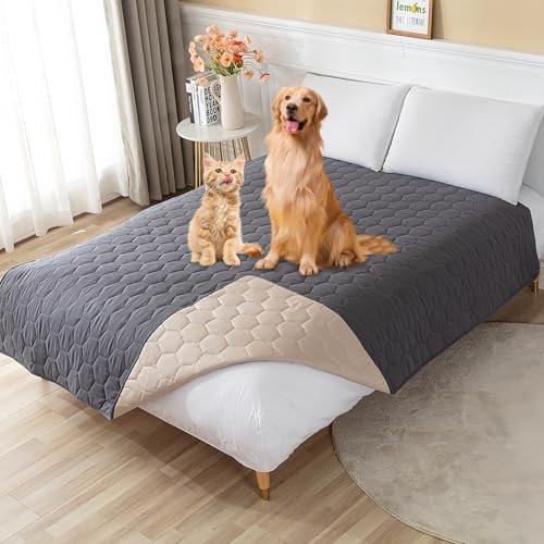 BORDEAG Manta Impermeable, Colcha Impermeable Reversible, 75 X 180 Cm Manta Impermeable Perro Funda para Cama De Perro para Sofá Y Cama, Ideal para Perros Grandes/Pequeños (Gris)