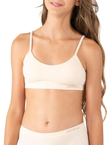 Athena - Brassière Fille sans Couture Fashion - Tricotage Microfibre Douce – Zero Frottement - Label Oeko-TEX® Standard 100 Beige 14 Ans