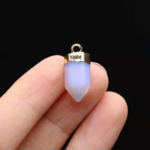 10pcs 8x21mm Pendentif en Pierre Naturelle en Forme de cône de Crayon Pendentif en Quartz pour la Fabrication-Opale