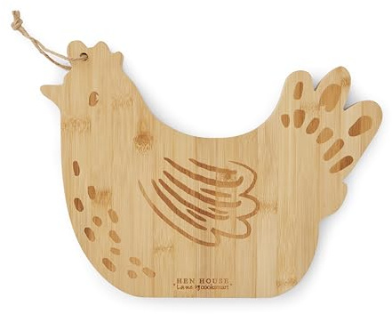 Cooksmart Hen House Lane Bamboo Hen Shaped Board, Wooden Chopping Board | British designed, farmhouse style, eco-friendly, food preparation, serving & display, durable construction