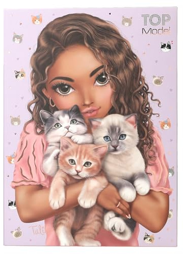 Depesche 13618 TOPModel Cat Love-set med modell- och kattpappersvaror, inklusive brevpapper, kuvert och klistermärken, flerfärgad