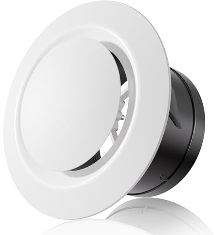 HG Power Rejilla Ventilacion 100mm Rejilla Ventilacion Redonda Tamaño de Salida de Aire Ajustable para Baño, Dormitorio, Cocina