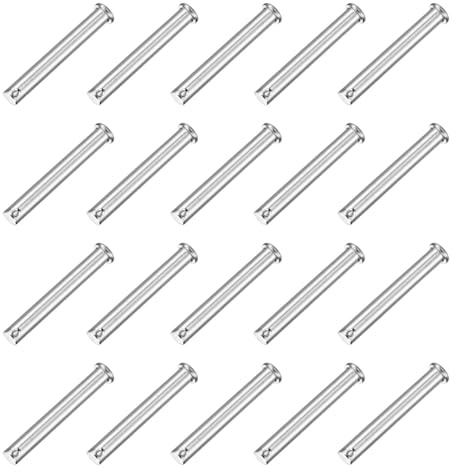 QUARKZMAN 20Pcs M10 x 75mm Pasadores de Horquilla de Un Solo Orificio, 304 Acero Inoxidable Pasadores De Enganche De Cabeza Plana Para Cerradura De Remolque, Reparación De Mecánica