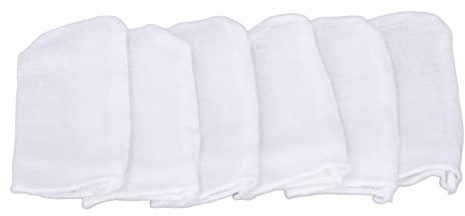 Kikumi 6 Stück Baby-Fingerbürste, Baumwollgaze-Fingerbürste, Weiche Zahnbürste, Zähne, Zungenreiniger für Babys und Kinder
