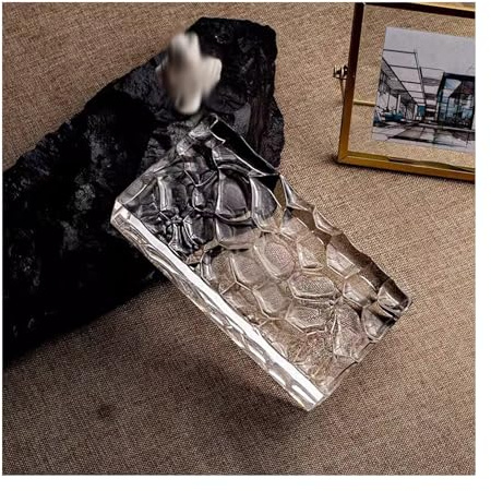 Rectangular Glass Block for House Decoration Ice Crystal Textural Sided Glasses Bricks for Hotels Office Decorative(10PCS)