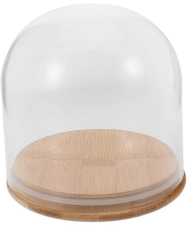 JUMPLAWN Campana de Transparente con Base Estable para Exhibición de Flores Preservadas y Manualidades Protectora de Vidrio para Decoración DIY
