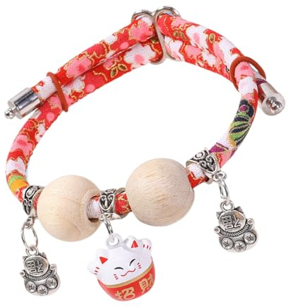 Rechory Collar for Pet Cat,Lucky Cedar-Bead Collar for Cat | All-Day Wear Animals Adjustable Necklace Aesthetic for Photography Training Travel Walking Holiday Yard
