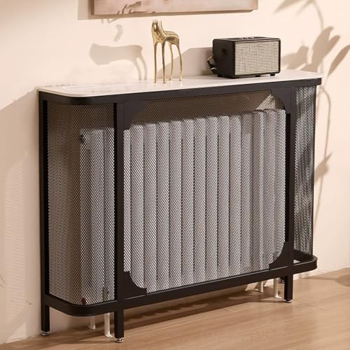 Heizungsverkleidung Heizkörper Verkleidung mit Verstellbaren Füßen für Zuhause Schlafzimmer Büro Heizung Deko-Schränke(Black,80x25x80cm/31x10x31in)